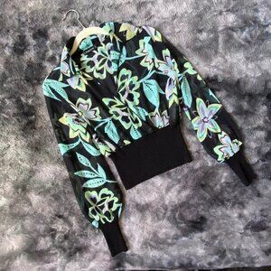VTG Bebe Floral Faux Wrap Top
